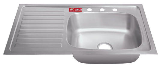 FREGADERO TARJA ACERO INOXIDABLE CM-1001G - Tumatsa Leon