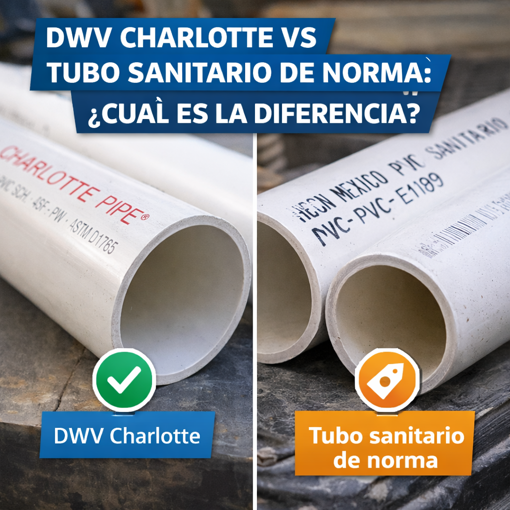 DWV Charlotte vs tubo sanitario de norma