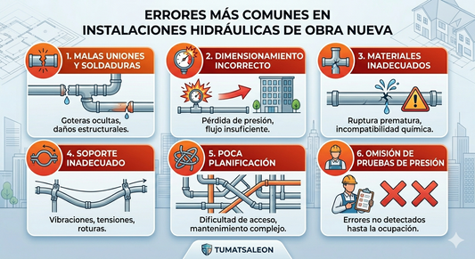Errores más comunes en instalaciones hidráulicas de obra nueva