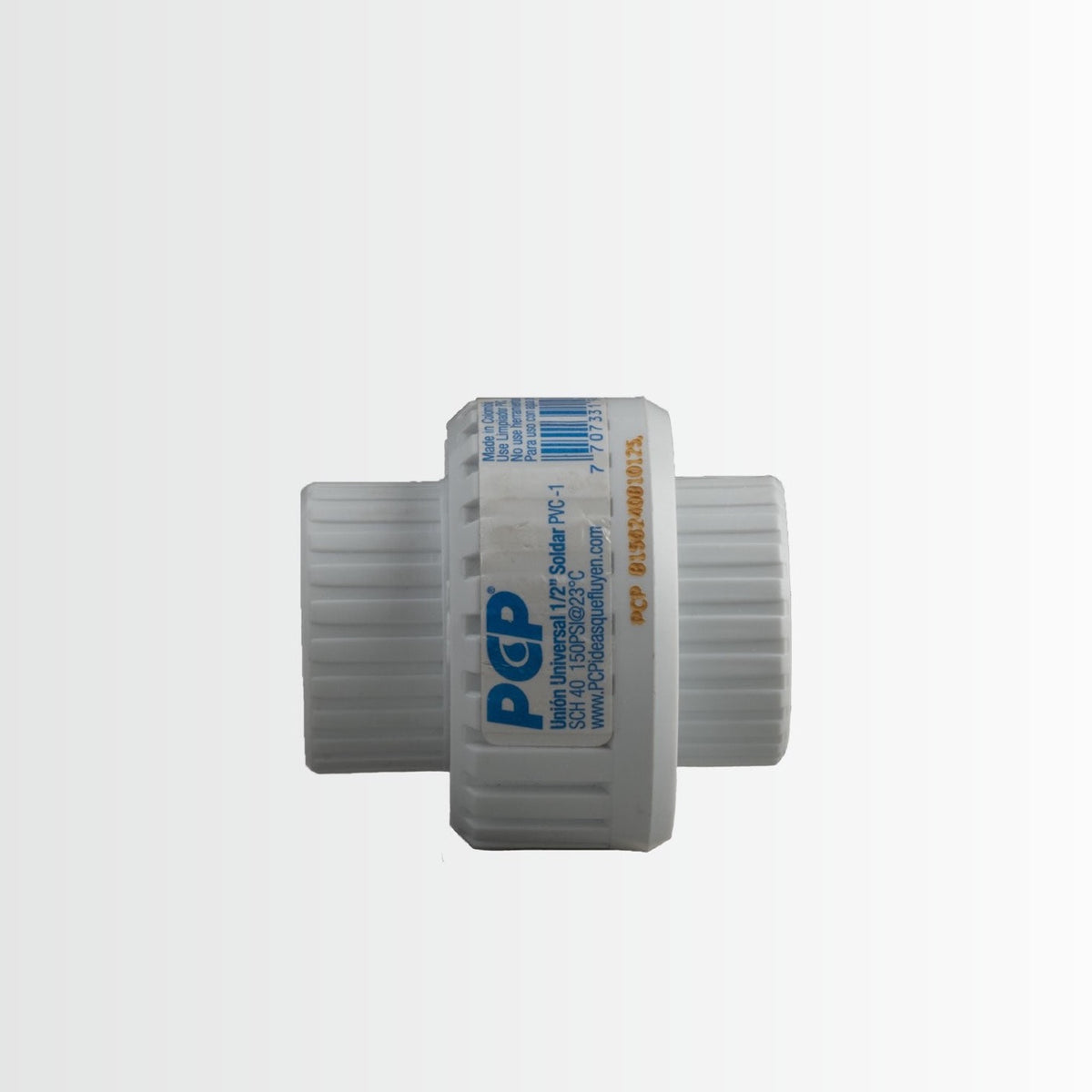 Tuerca unión cementar PVC C-40 de 19 mm (3/4"), vista de frente — Tumatsa León