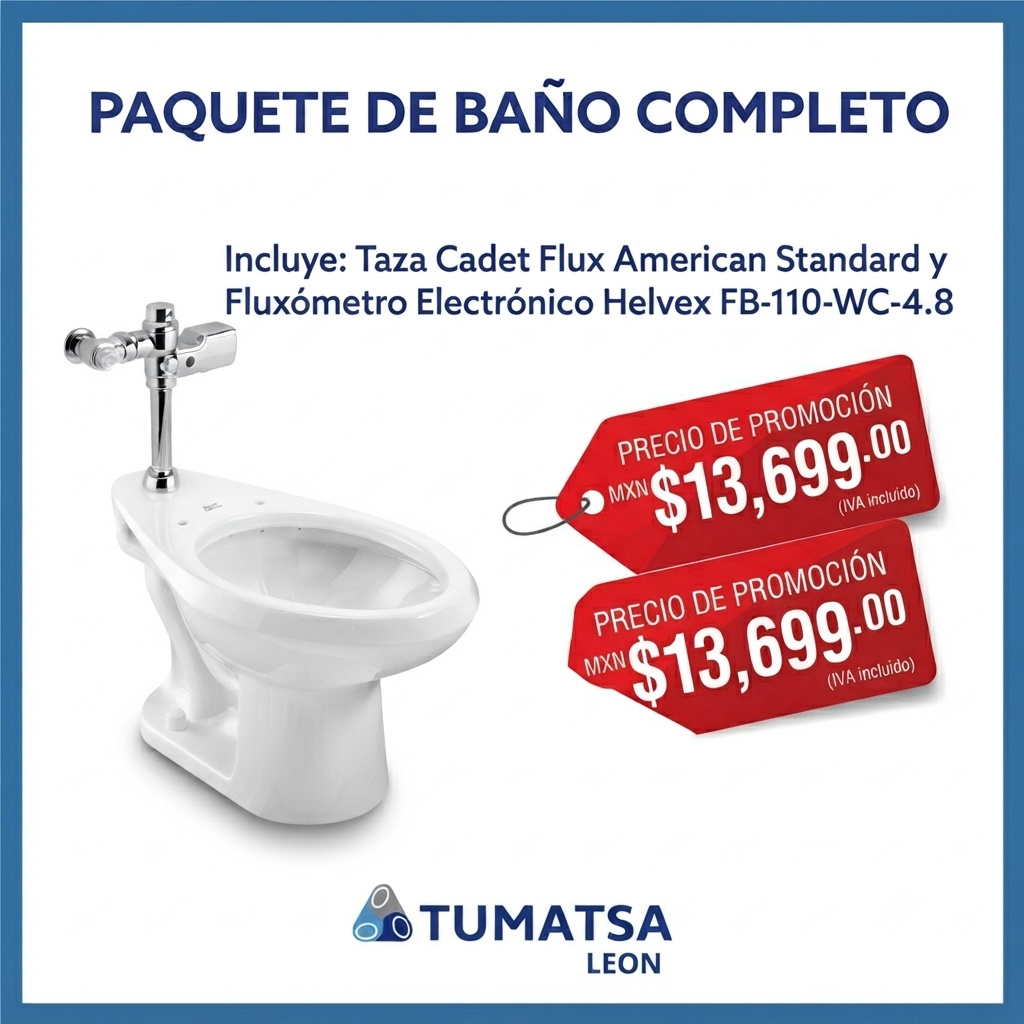 Paquete Fluxometro-Taza Helvex-American Standard